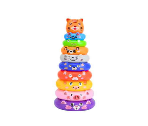 Circle Pyramid Animal Stickers Tiger Colorful