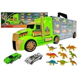 Truck Transporter Sorter Suitcase with Dinosaurs Green