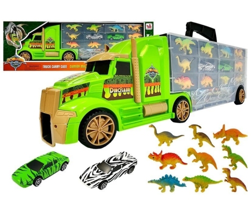 Truck Transporter Sorter Suitcase with Dinosaurs Green