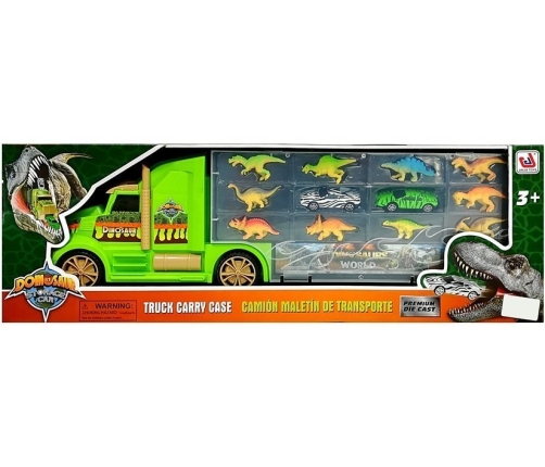 Truck Transporter Sorter Suitcase with Dinosaurs Green