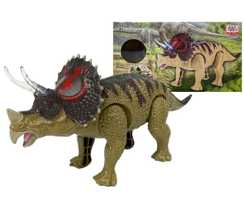 Dinosaur Triceratops Rex Battery Operated Green