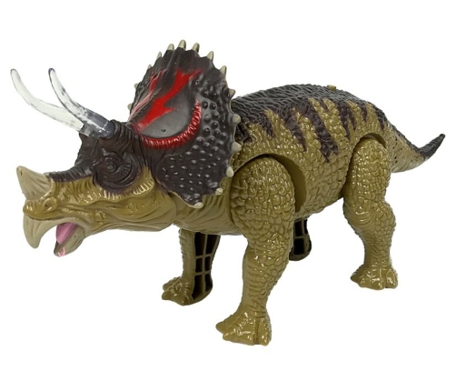 Dinosaur Triceratops Rex Battery Operated Green