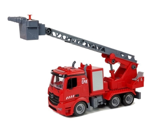 DIY Firetruck 2in1 Kit Removable Lifts Screwdriver Sound Light Effects Helmet