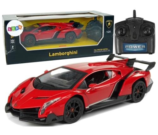 Sports Car R/C 1:24 Lamborghini Veneno Red 2.4 G Lights