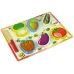 Wooden Vegetable Chopping Set 6 Pieces Tomato Peppers Cucumber