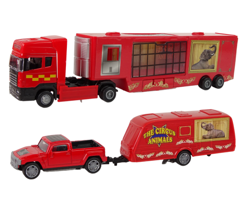 Circus Animals Vehicle Set The Circus Animals Truck + Car with Trailer