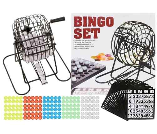 Metal Bingo Game Set Reusable Cards Lottery Machine