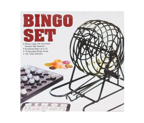 Metal Bingo Game Set Reusable Cards Lottery Machine