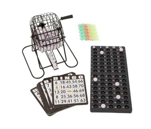 Metal Bingo Game Set Reusable Cards Lottery Machine