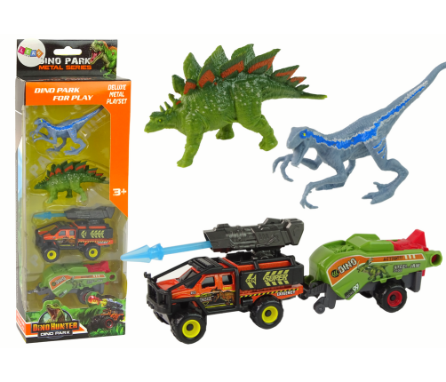 Dinosaurs Set Auto Rocket Orange Semi Trailer