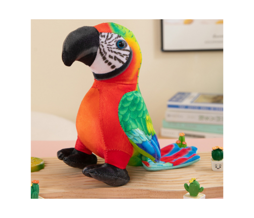 Plush Red Parrot Mascot 20 cm