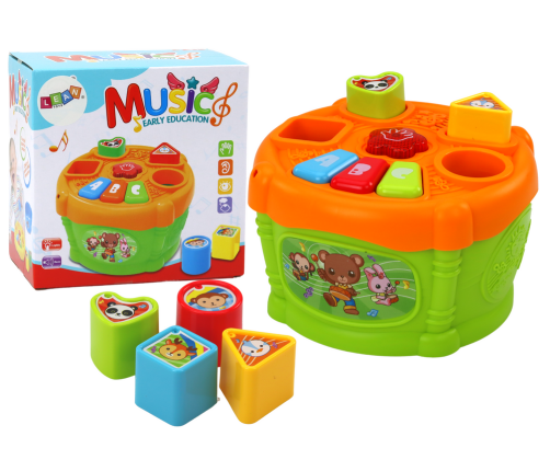 Interactive Educational Drum Shapes Green and Orange