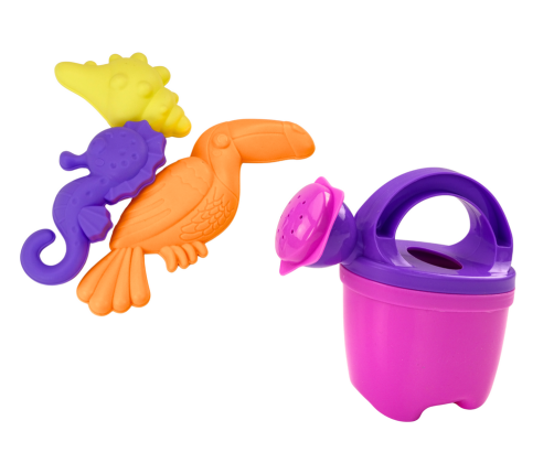 Sand Set, Bucket, Shovel, Rake, Watering Can, Purple Unicorn