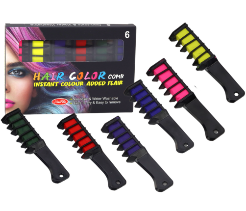 Hair Coloring Set Chalk 6 Pieces Matte