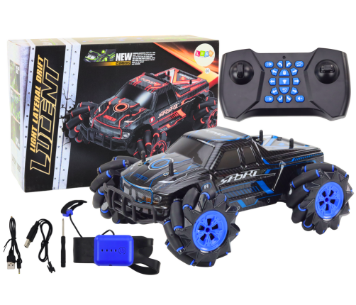 Remote Controlled Off-Road Car RC Drift Diagonally Driving Blue