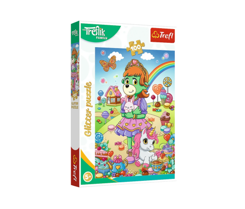 Puzzle with glitter Treflik Family 100 pcs. Glitter Trefliki Trefl 14833