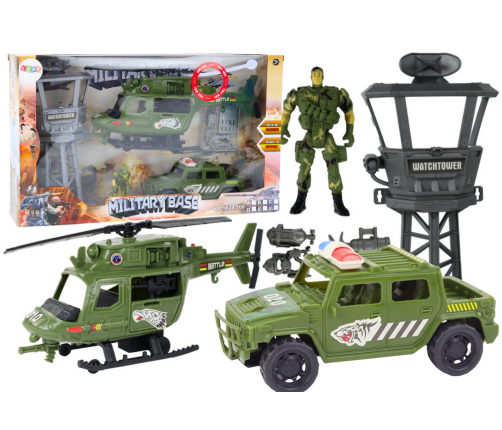 Military Set Military Helicopter Combat Vehicle Control Tower Soldier