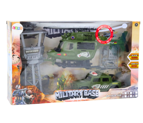 Military Set Military Helicopter Combat Vehicle Control Tower Soldier