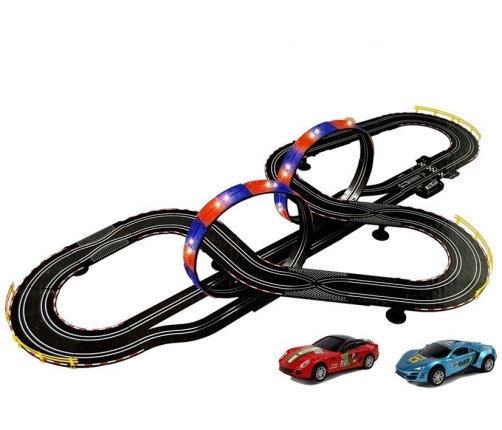 Race Track 2 Cars Top Turbo Lights 7.6 m long