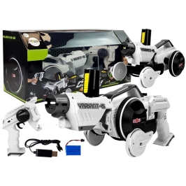 Gun Launcher Car 2 in 1 Remotely Operated Foam Discs White