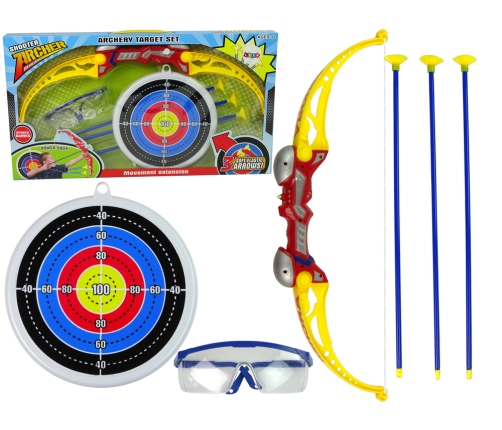 Shooting Set Bow Shield Arrows Glasses Red Blue