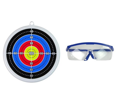 Shooting Set Bow Shield Arrows Glasses Red Blue