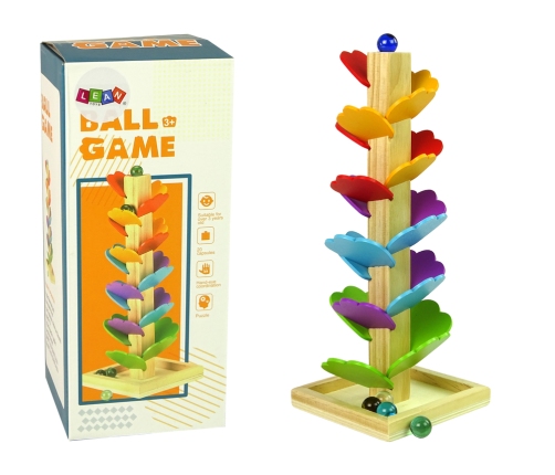 Wooden Tree Ball Slide Ball Leaves