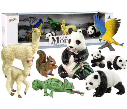 Figurine Animals Set Parrot Panda