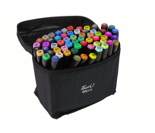 Set of 60 Double-sided Alcohol Markers Pro Touch + Bag