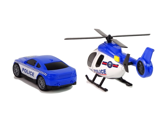 Police Car Transporter Kit Helicopter Sound Lights