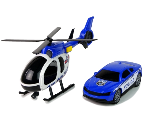 Police Car Transporter Kit Helicopter Sound Lights