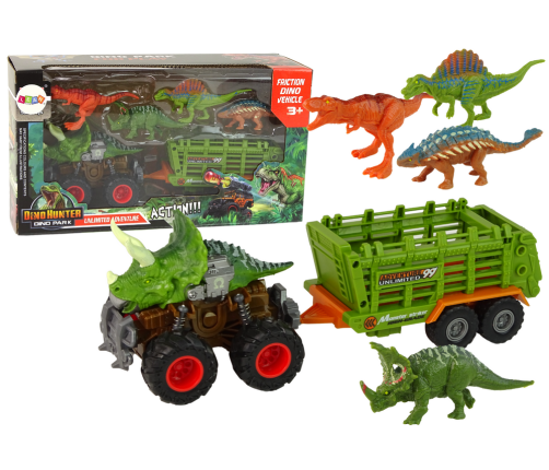 Vehicle with a Dinosaur Theme Trailer 4 Dinosaur Pieces