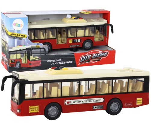 Battery Powered Bus Lights Sounds Red City 1:16