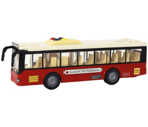 Battery Powered Bus Lights Sounds Red City 1:16