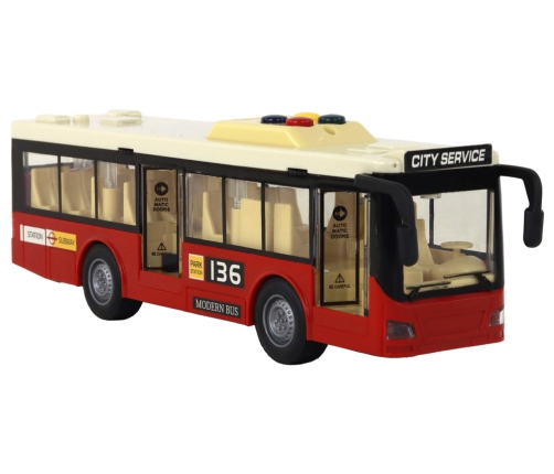 Battery Powered Bus Lights Sounds Red City 1:16