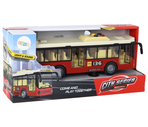 Battery Powered Bus Lights Sounds Red City 1:16