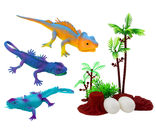 Set of Colorful Lizards Reptiles Figurines 8 Pieces