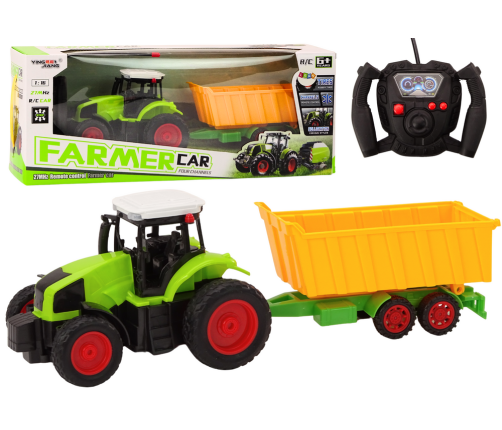 Remote Controlled Tractor With Trailer RC 1:16 Green Remote Control