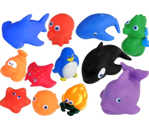 Aquatic Animals Set for Bathing + Strainer