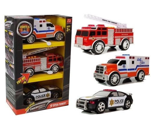 Cars Set Special Forces Police Ambulance Firefight