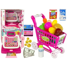 Cash Register Calculator Trolley Pink Food Products