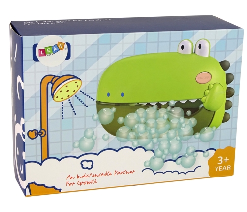 Soap Bubble Bath Toy Dinosaur Green with Batteries