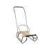 Metal Sled with Push Bar Backrest Silver