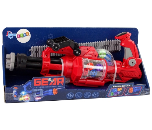 Electric Gun Rotating Cannon Light Sound Red