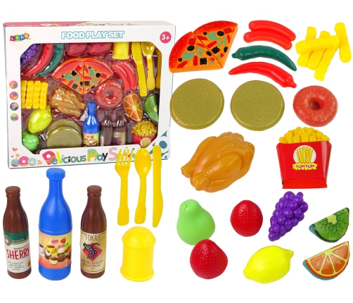 Set of Food Products 30 pcs. Fruits Fries.