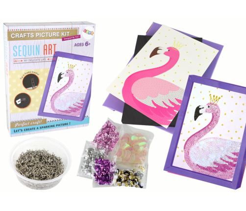 Creative DIY Sequins Set Studs Flamingo Frame