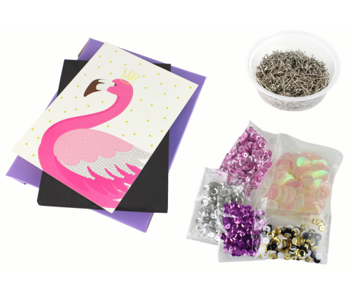 Creative DIY Sequins Set Studs Flamingo Frame