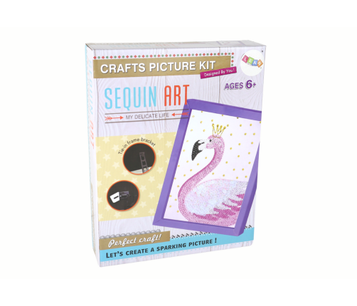 Creative DIY Sequins Set Studs Flamingo Frame