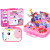 Puzzle Set DIY Suitcase Unicorn Bricks Pink 227 pieces.