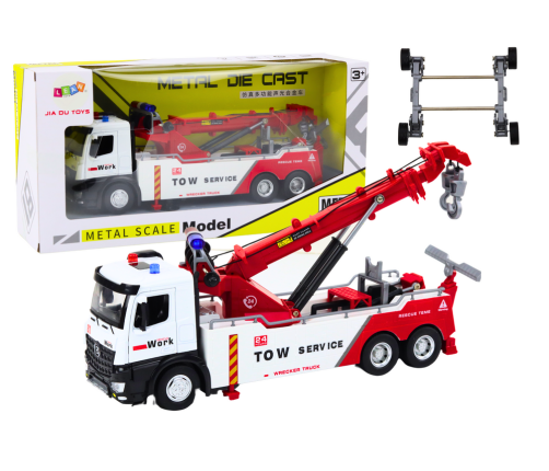 Truck With Crane Two Metal Hooks Red And White Lights Sounds